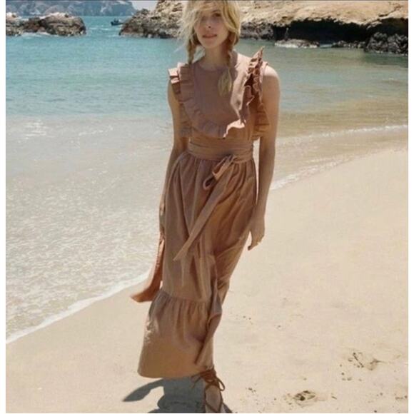 DOEN Savannah Maxi Dress in Adobe Wrap S - Picture 1 of 12